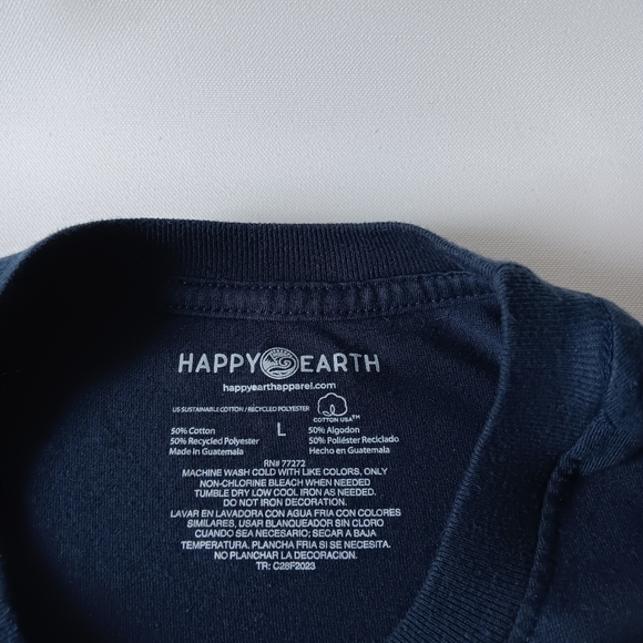 Happy Earth women's navy short-sleeve graphic t-shirt size L - Picture 7 of 7